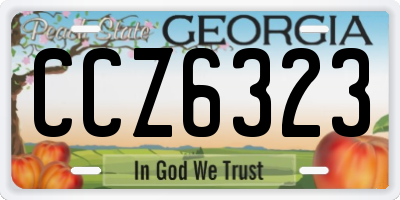 GA license plate CCZ6323