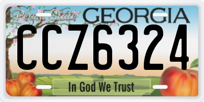 GA license plate CCZ6324