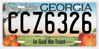 GA license plate CCZ6326