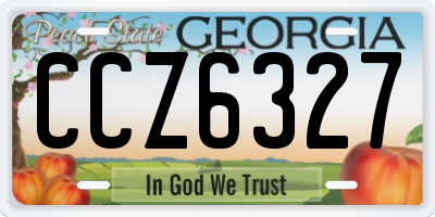 GA license plate CCZ6327