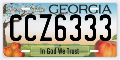 GA license plate CCZ6333