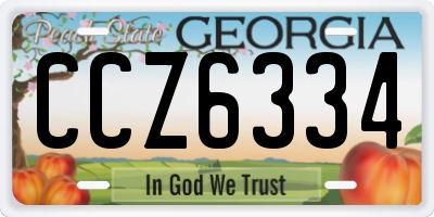 GA license plate CCZ6334