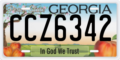 GA license plate CCZ6342