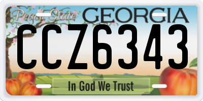 GA license plate CCZ6343
