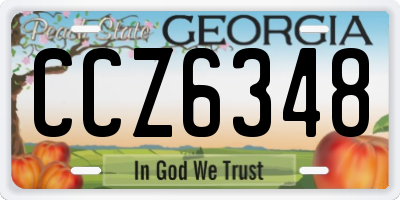 GA license plate CCZ6348