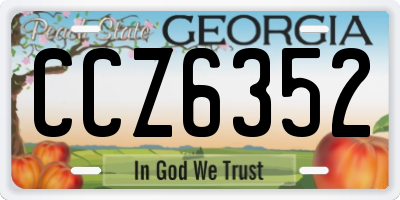 GA license plate CCZ6352