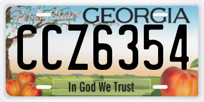 GA license plate CCZ6354