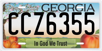 GA license plate CCZ6355