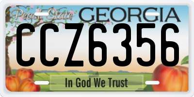 GA license plate CCZ6356