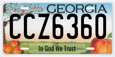 GA license plate CCZ6360
