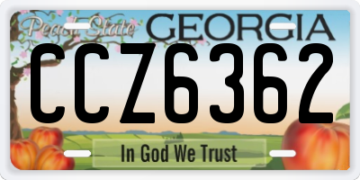 GA license plate CCZ6362