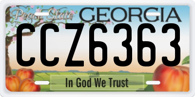 GA license plate CCZ6363