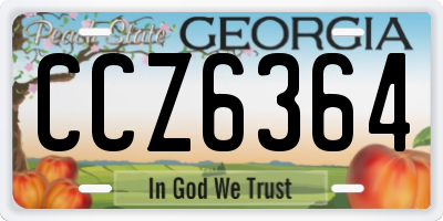 GA license plate CCZ6364