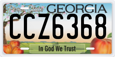 GA license plate CCZ6368