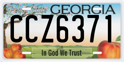 GA license plate CCZ6371