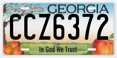 GA license plate CCZ6372