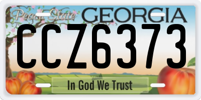 GA license plate CCZ6373