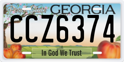 GA license plate CCZ6374