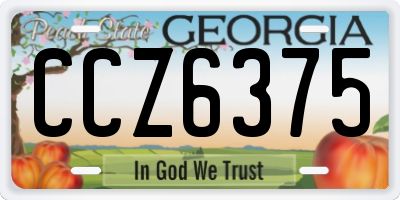 GA license plate CCZ6375