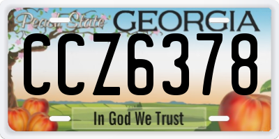 GA license plate CCZ6378