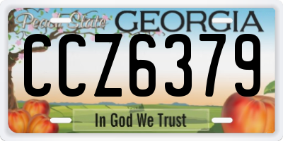 GA license plate CCZ6379
