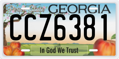 GA license plate CCZ6381