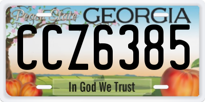 GA license plate CCZ6385
