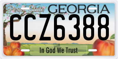 GA license plate CCZ6388