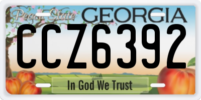 GA license plate CCZ6392