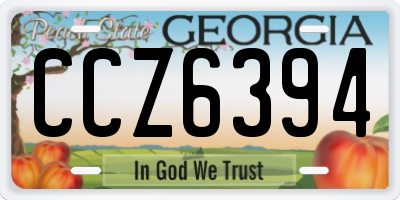 GA license plate CCZ6394