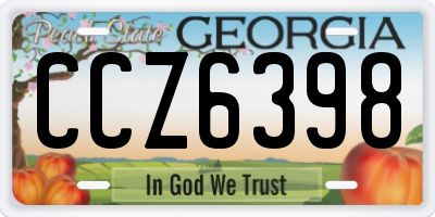 GA license plate CCZ6398
