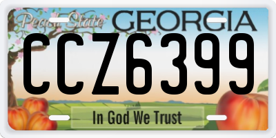 GA license plate CCZ6399