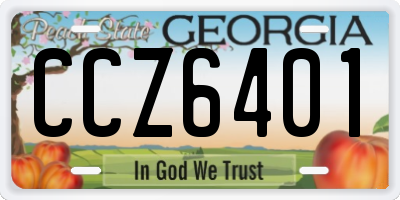 GA license plate CCZ6401