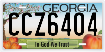 GA license plate CCZ6404