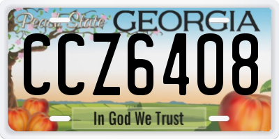 GA license plate CCZ6408