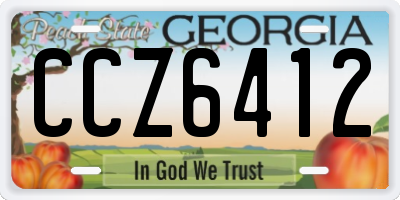 GA license plate CCZ6412