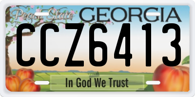 GA license plate CCZ6413