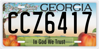GA license plate CCZ6417