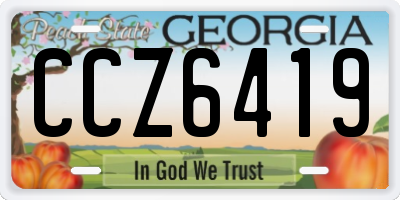 GA license plate CCZ6419
