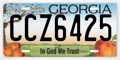 GA license plate CCZ6425