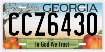 GA license plate CCZ6430