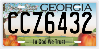 GA license plate CCZ6432