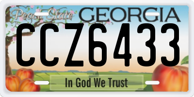 GA license plate CCZ6433