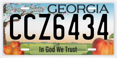 GA license plate CCZ6434