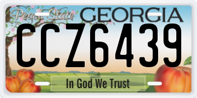 GA license plate CCZ6439