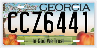 GA license plate CCZ6441
