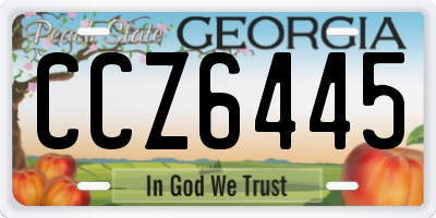 GA license plate CCZ6445