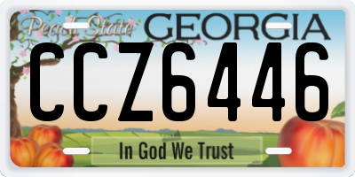 GA license plate CCZ6446