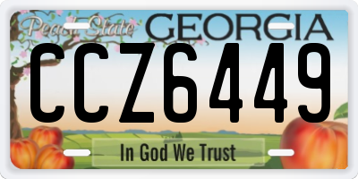 GA license plate CCZ6449