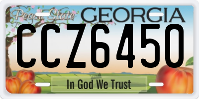 GA license plate CCZ6450